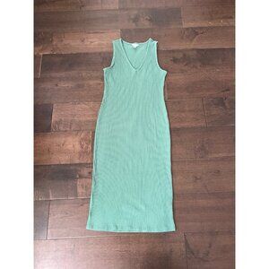 Belle Sky Green Ribbed Midi Dress Size Large